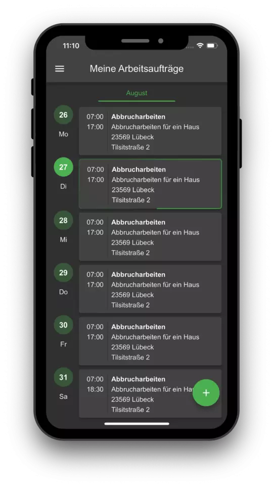 Wappy Zeiterfassung Arbeitszettel Formularen ausfüllen und Terminplan