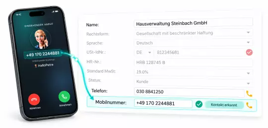 Kunden automatisch anlegen - HalloPetra KI und Robaws Cloud ERP